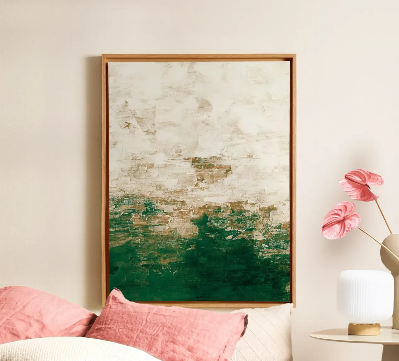 Abstract Painting no. 1 Green tela con Cornice a cassetta da adrianooliveira