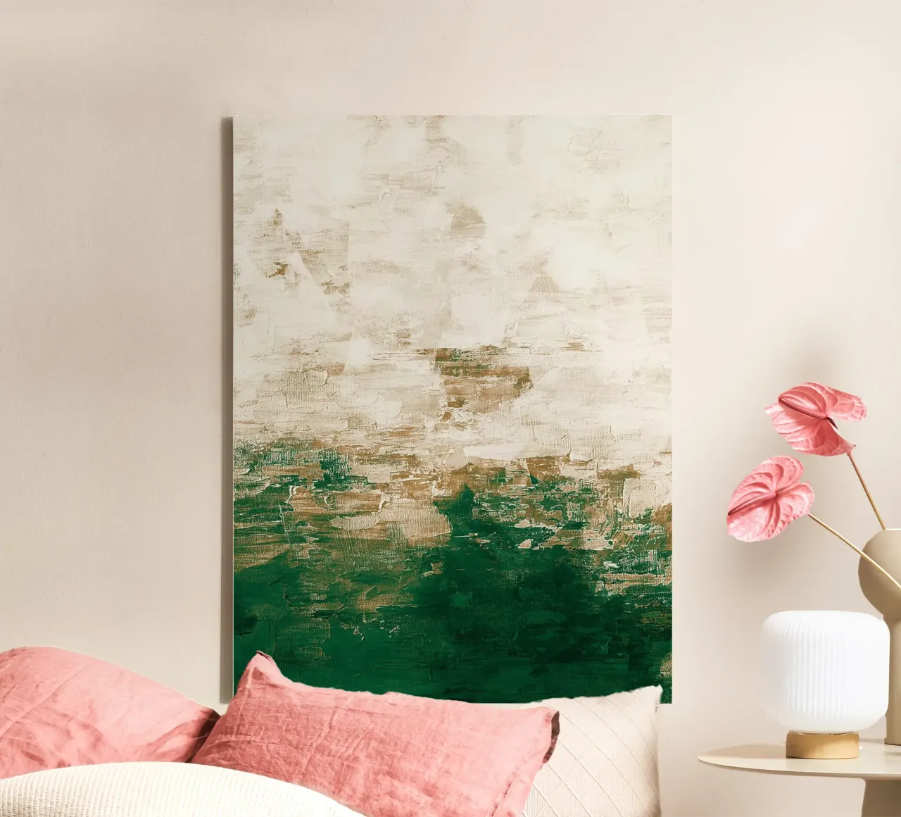 Abstract Painting no. 1 Green tela con Cornice a cassetta da adrianooliveira
