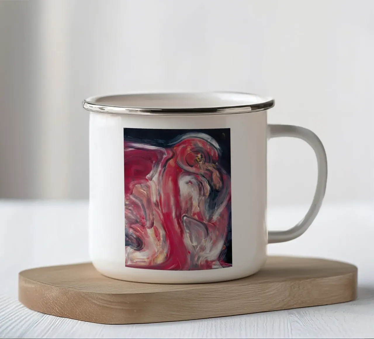 Abstract Bird tazza in smalto da Aviwe Apleni