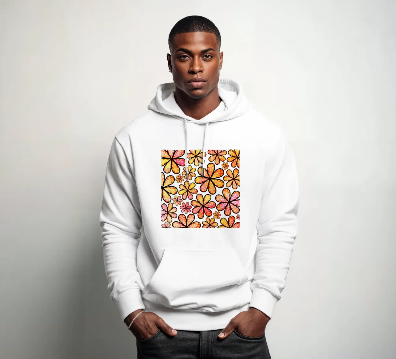 Whimsical Daisy Doodles hoodie by Botanical Pattern House