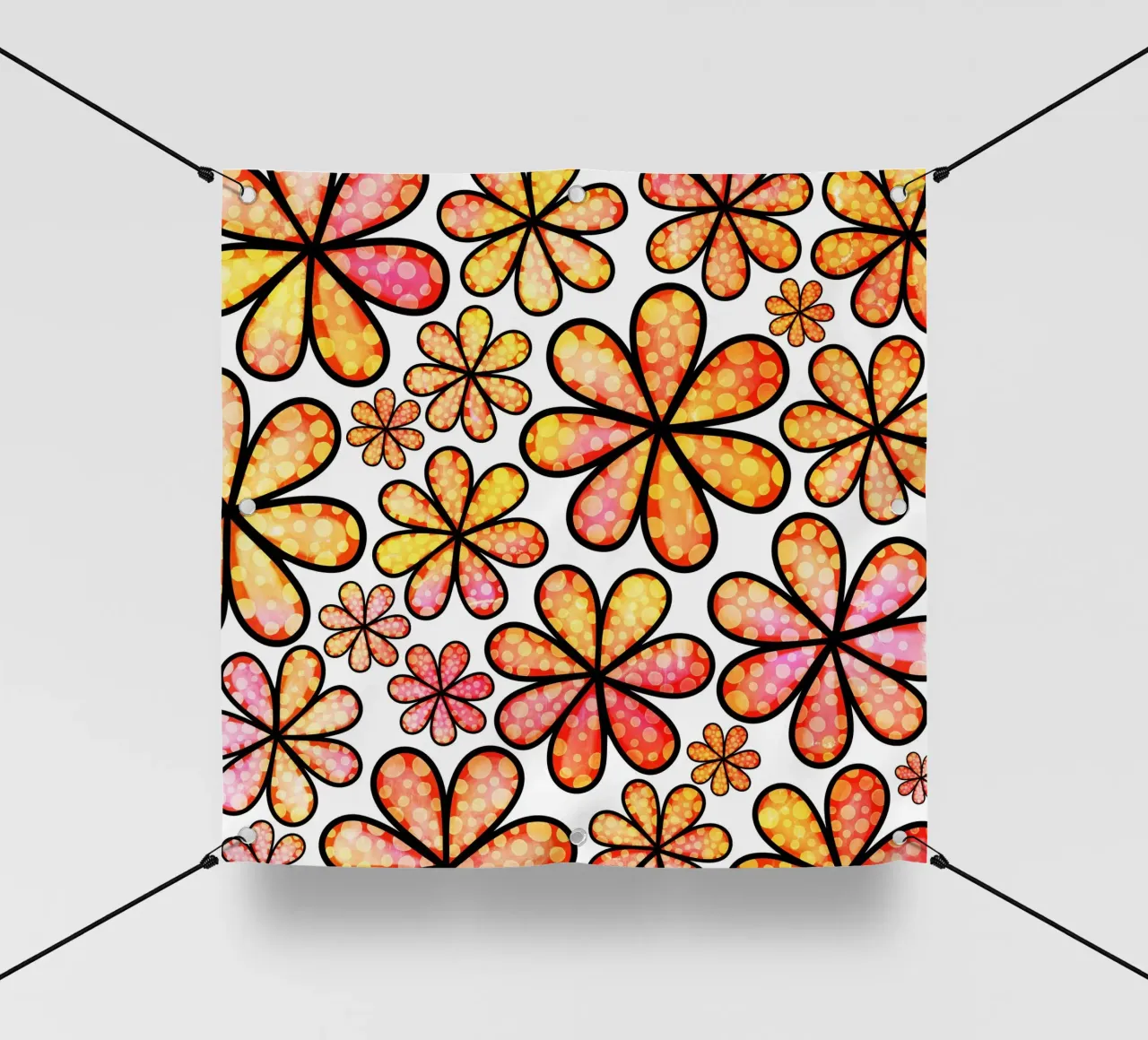 Scarabocchi di margherite stravaganti telo in pvc da Botanical Pattern House