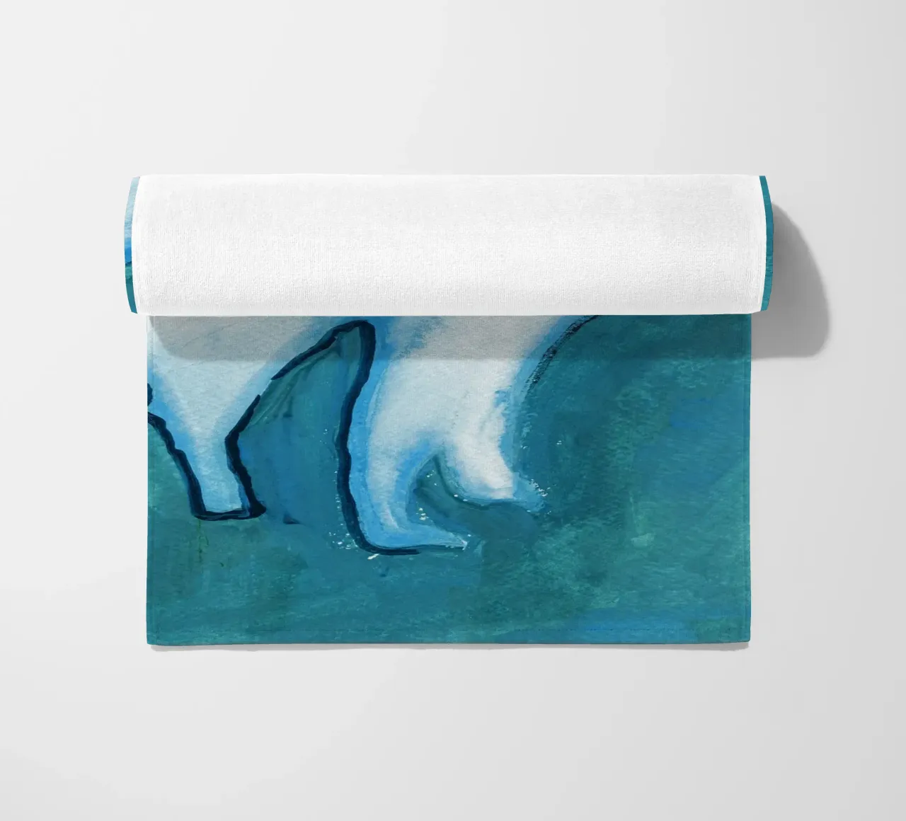 Cat, Blue beach towel by Aviwe Apleni