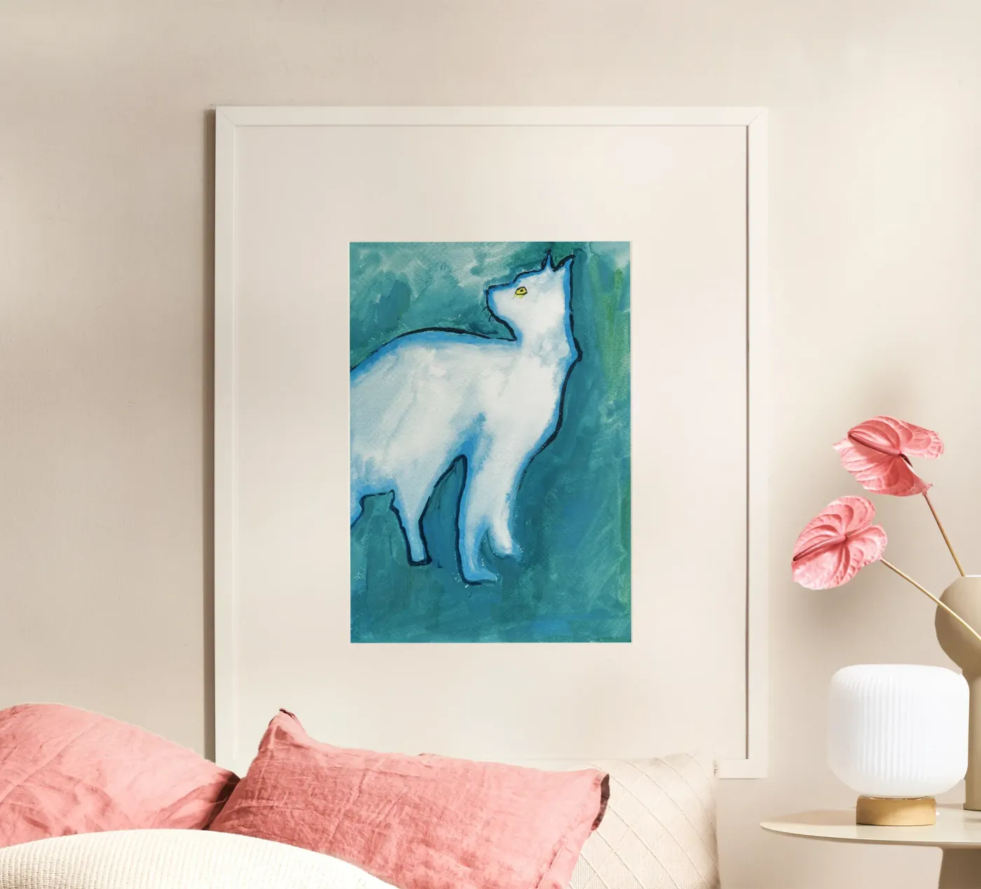 Cat, Blue poster da Aviwe Apleni