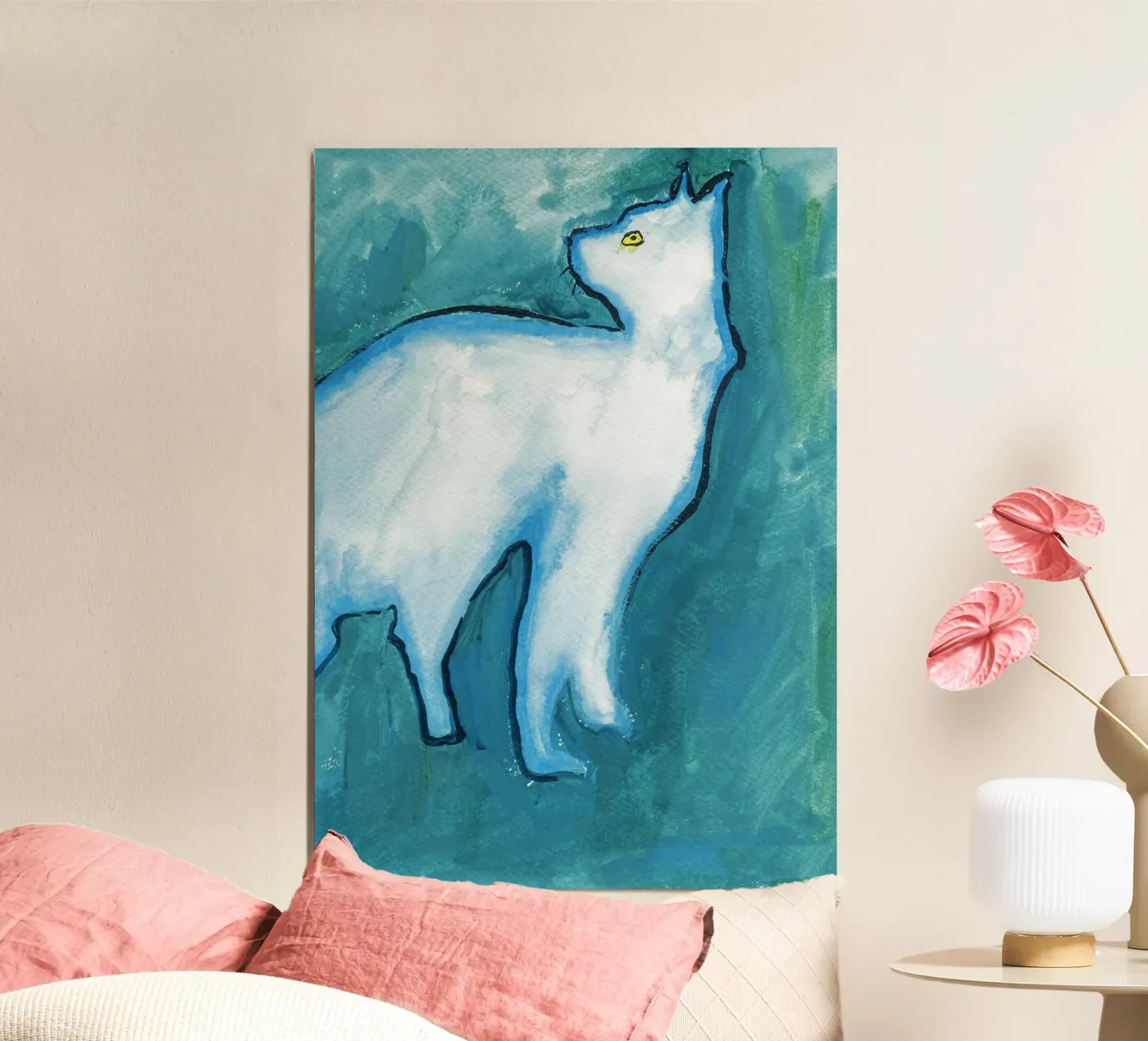 Cat, Blue poster da Aviwe Apleni