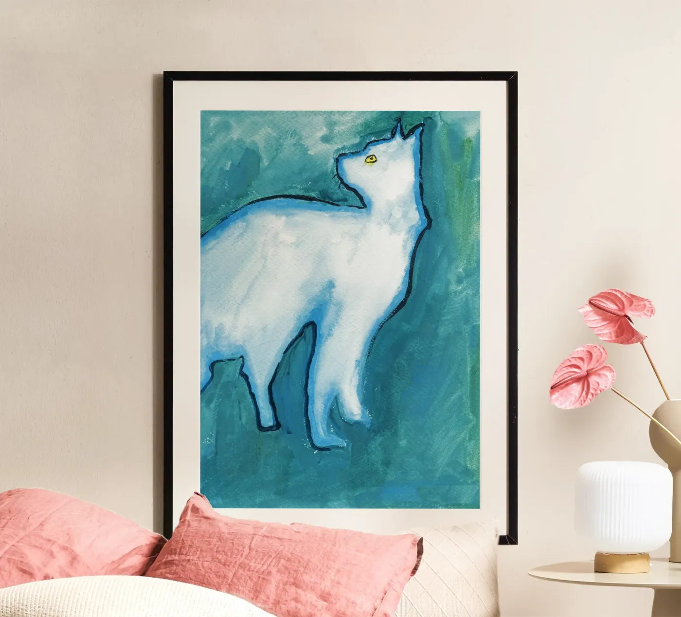 Cat, Blue poster da Aviwe Apleni