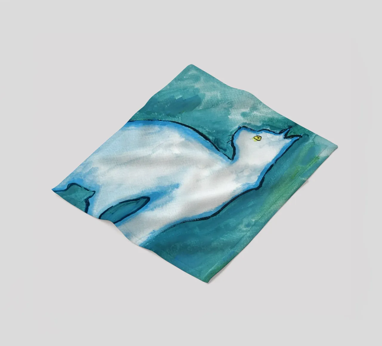 Cat, Blue fleece blanket by Aviwe Apleni