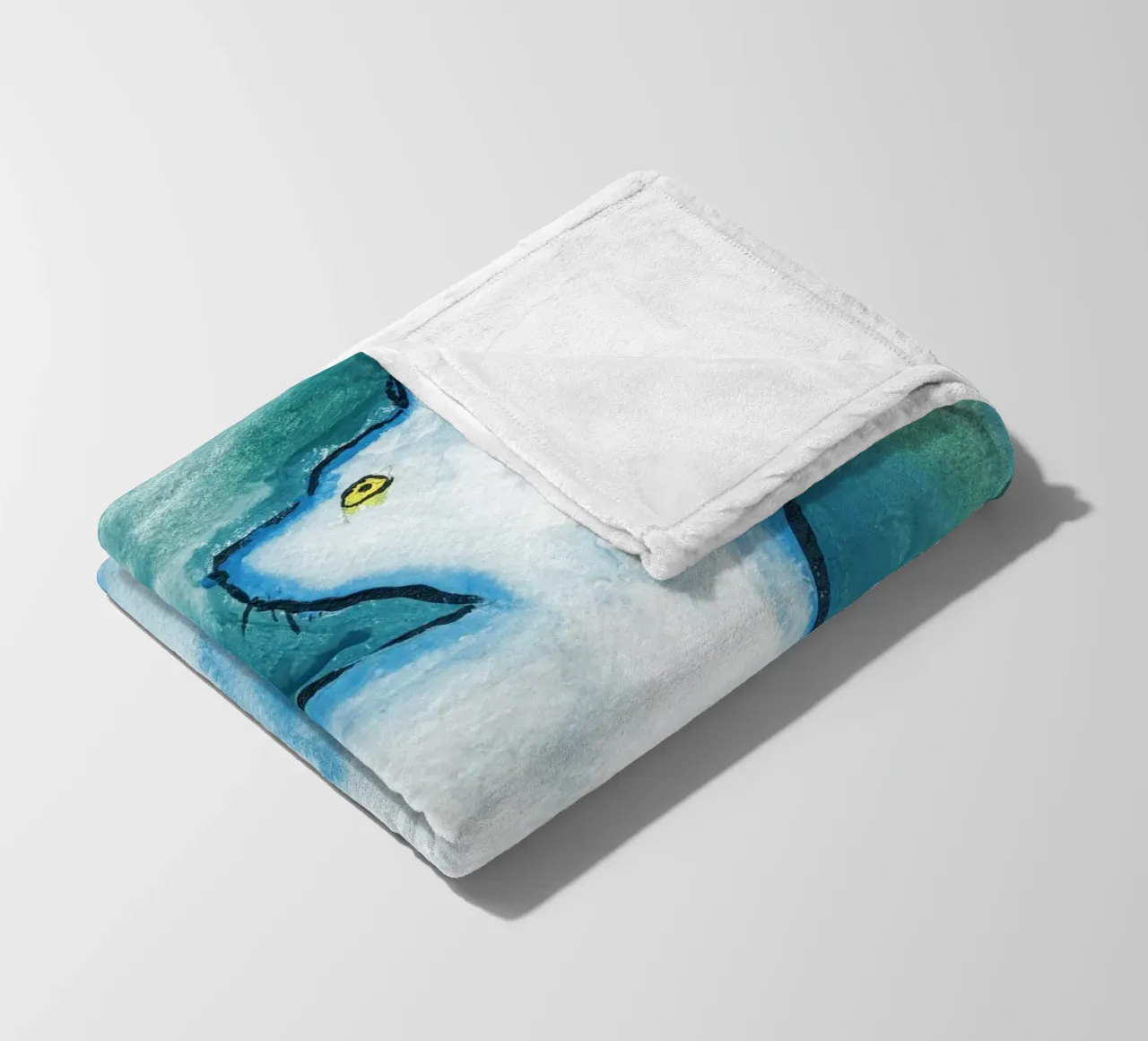 Cat, Blue fleece blanket by Aviwe Apleni