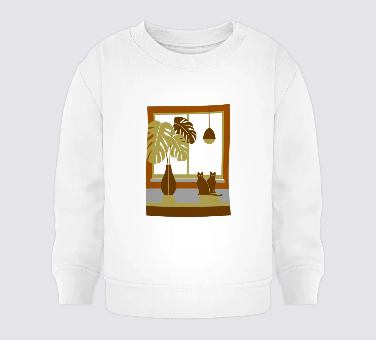 Fiori di Monstera e gatti felpa neonato da TODAY'S SHOP