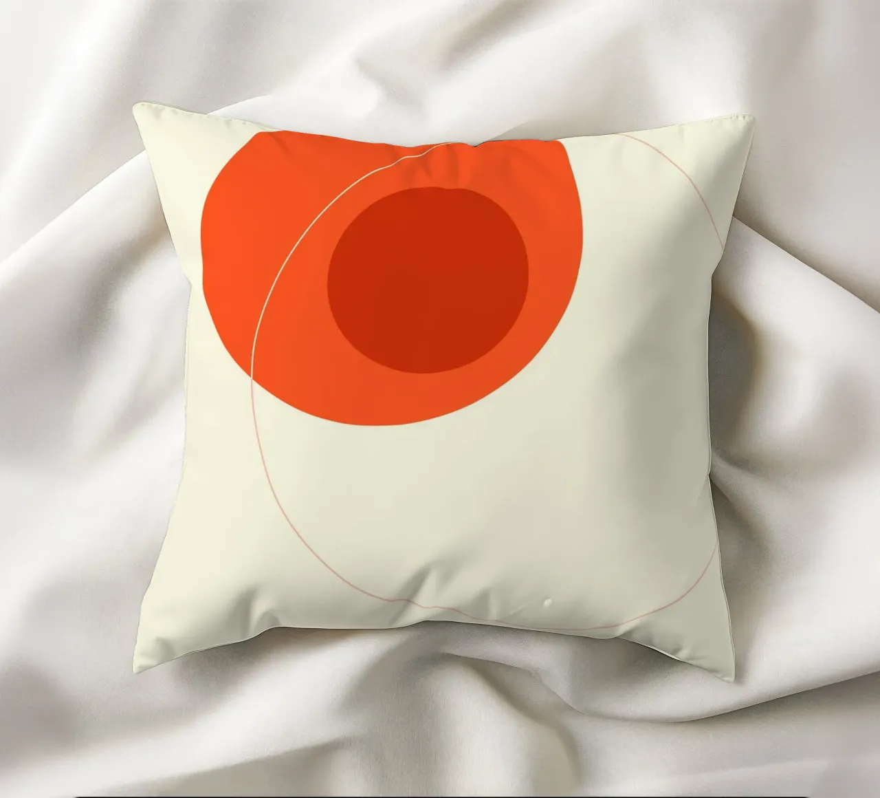 Orange Circular Composition decorative cushion by adrianooliveira