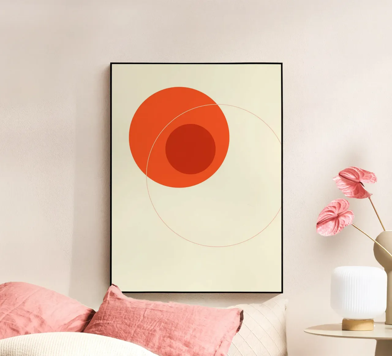 Orange Circular Composition acrylic glass by adrianooliveira