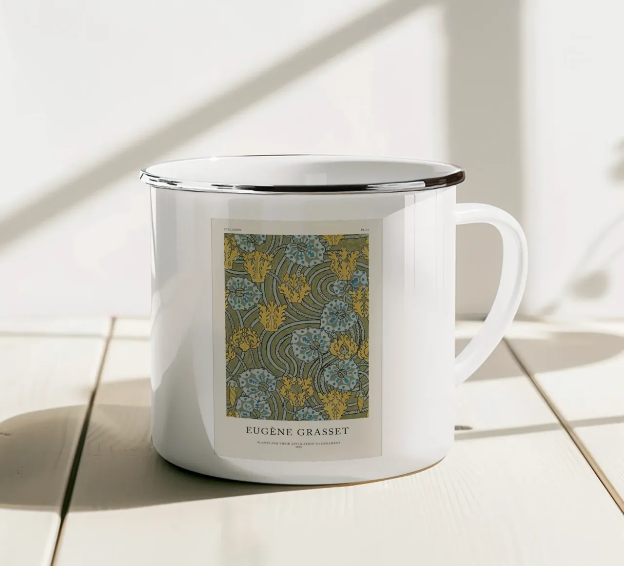 Grasset - Cyclamen 24 tazza in smalto da Vintage by JUNIQE