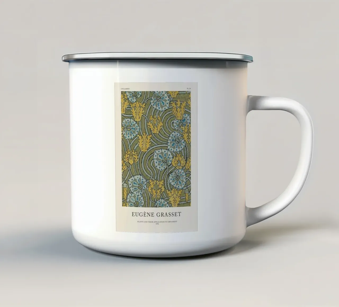 Grasset - Cyclamen 24 tazza in smalto da Vintage by JUNIQE