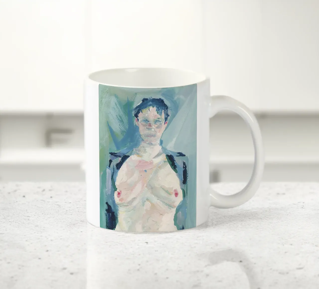 Woman Against Blue mug en céramique de Aviwe Apleni