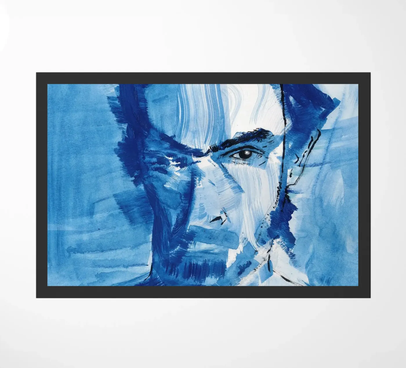 Blue Man doormat by Aviwe Apleni