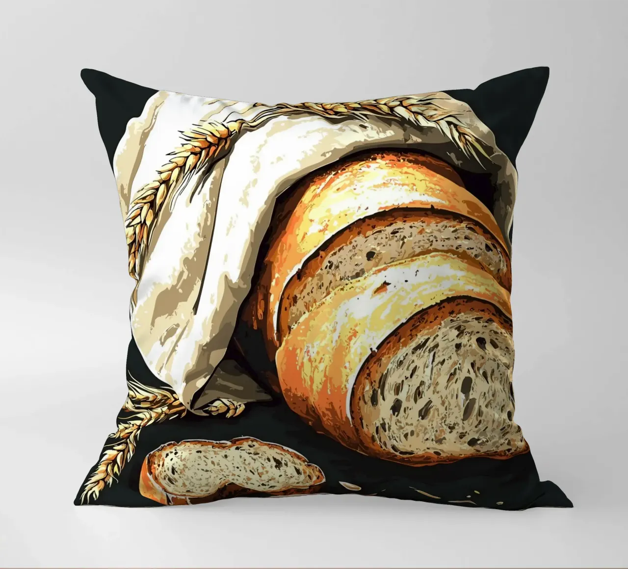 Pane fresco di fattoria a fette cuscino da pixelbull - medieval art and more