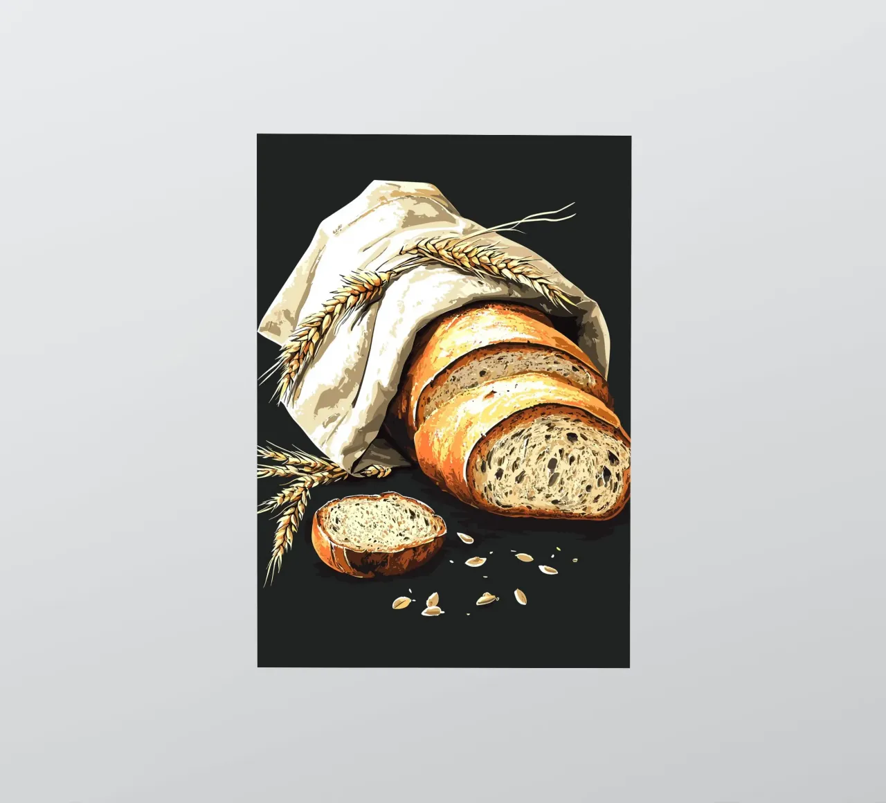 Pane fresco di fattoria a fette adesivo da pixelbull - medieval art and more