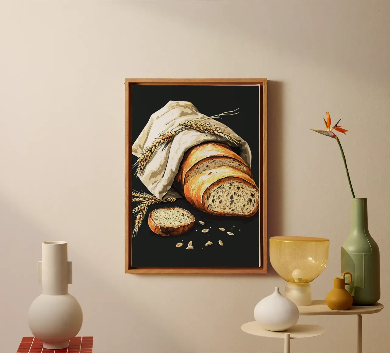 Pane fresco di fattoria a fette tela da pixelbull - medieval art and more