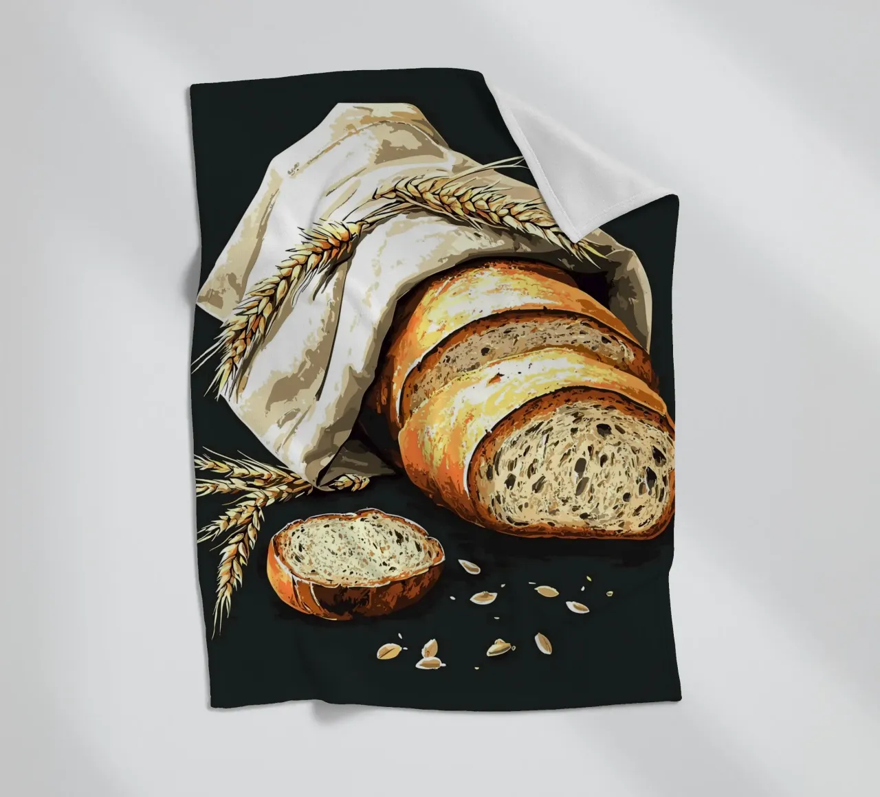 Pane fresco di fattoria a fette coperta in pile da pixelbull - medieval art and more