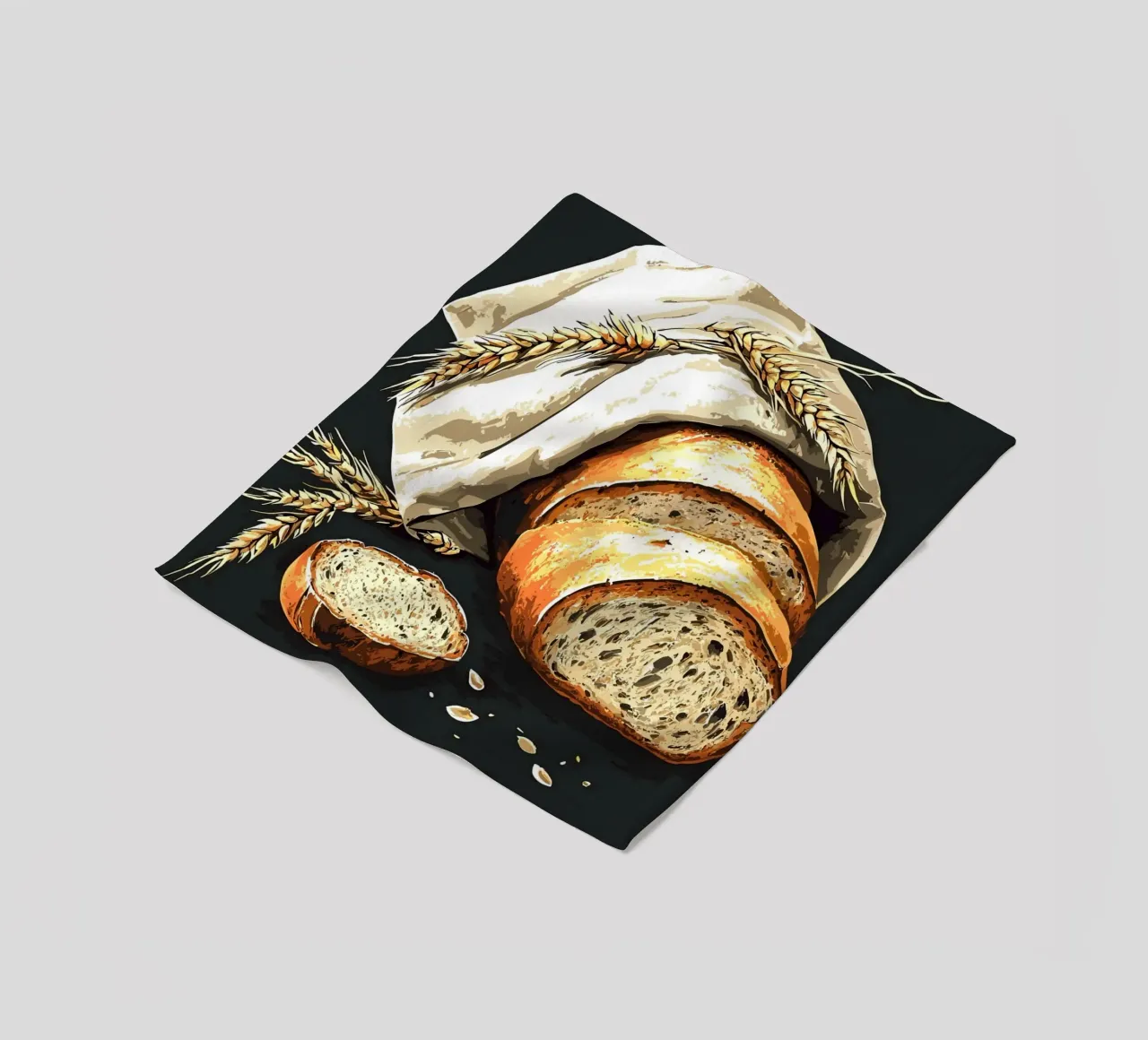 Pane fresco di fattoria a fette coperta in pile da pixelbull - medieval art and more