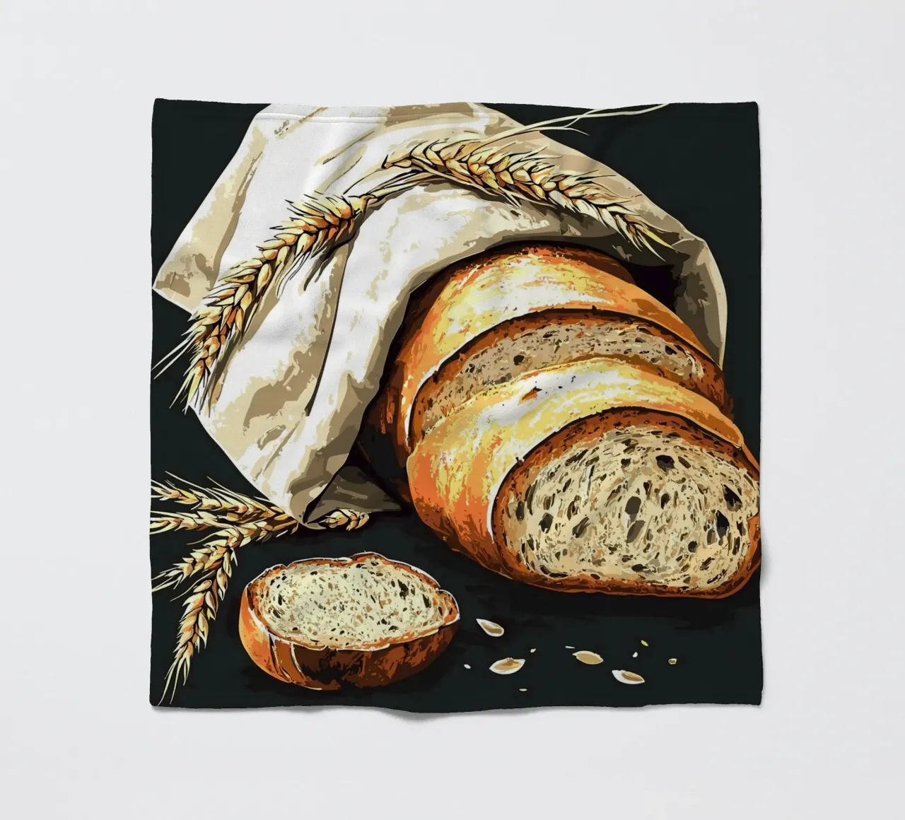 Pane fresco di fattoria a fette coperta in pile da pixelbull - medieval art and more