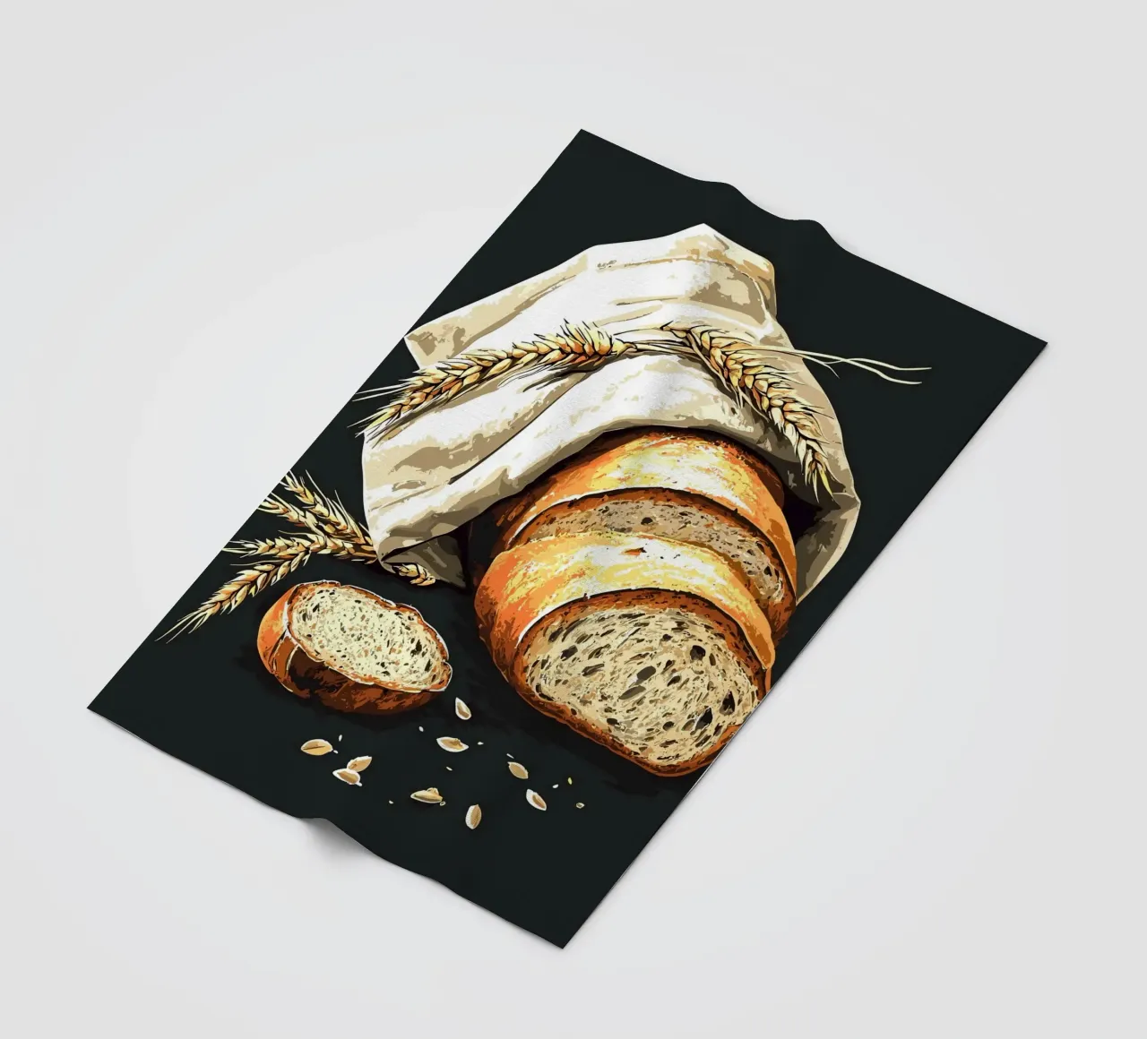 Pane fresco di fattoria a fette coperta in pile da pixelbull - medieval art and more