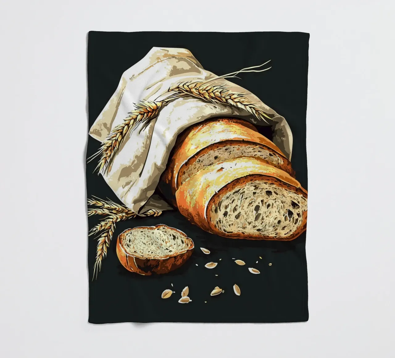 Pane fresco di fattoria a fette coperta in pile da pixelbull - medieval art and more