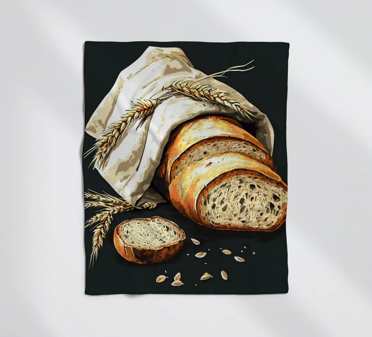 Pane fresco di fattoria a fette coperta in pile da pixelbull - medieval art and more