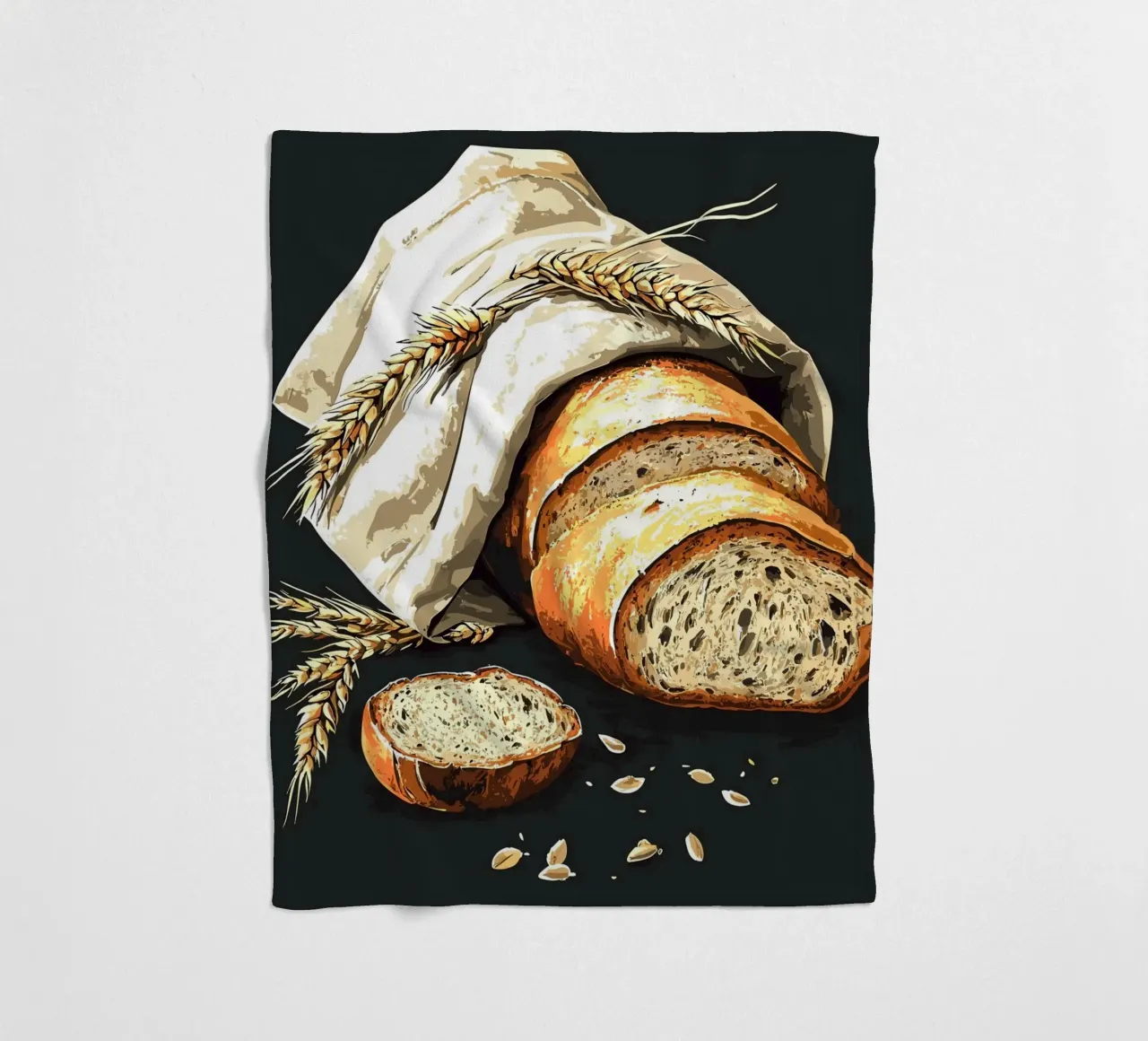 Pane fresco di fattoria a fette coperta in pile da pixelbull - medieval art and more