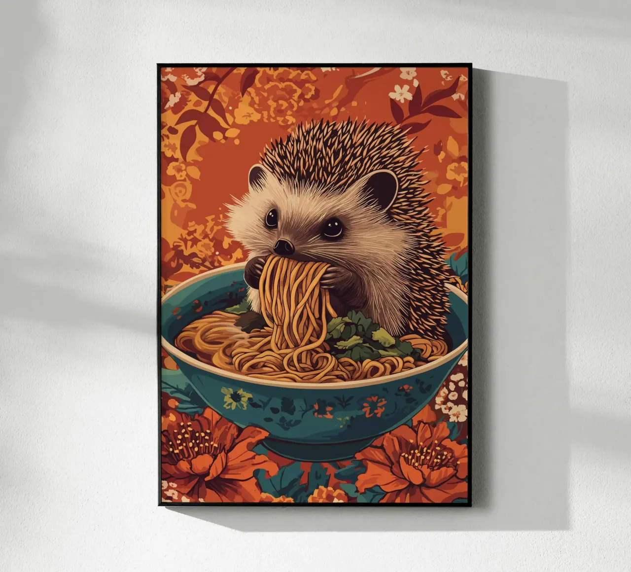 Riccio in una zuppiera con ramen plexiglass da pixelbull - medieval art and more
