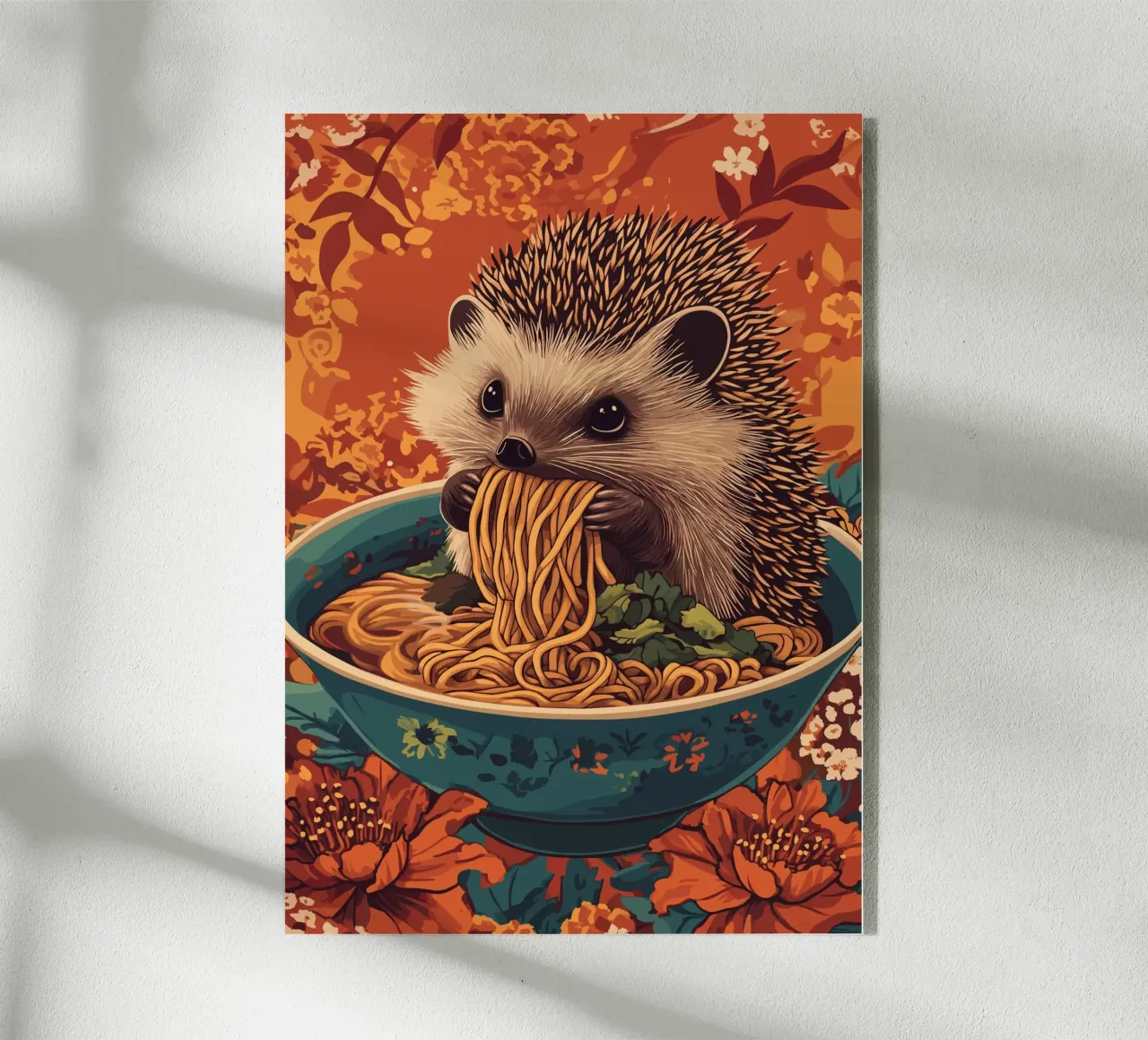 Riccio in una zuppiera con ramen plexiglass da pixelbull - medieval art and more