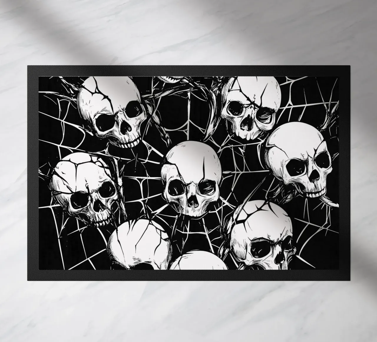 Cranio con ragnatela e spine zerbino da pixelbull - medieval art and more