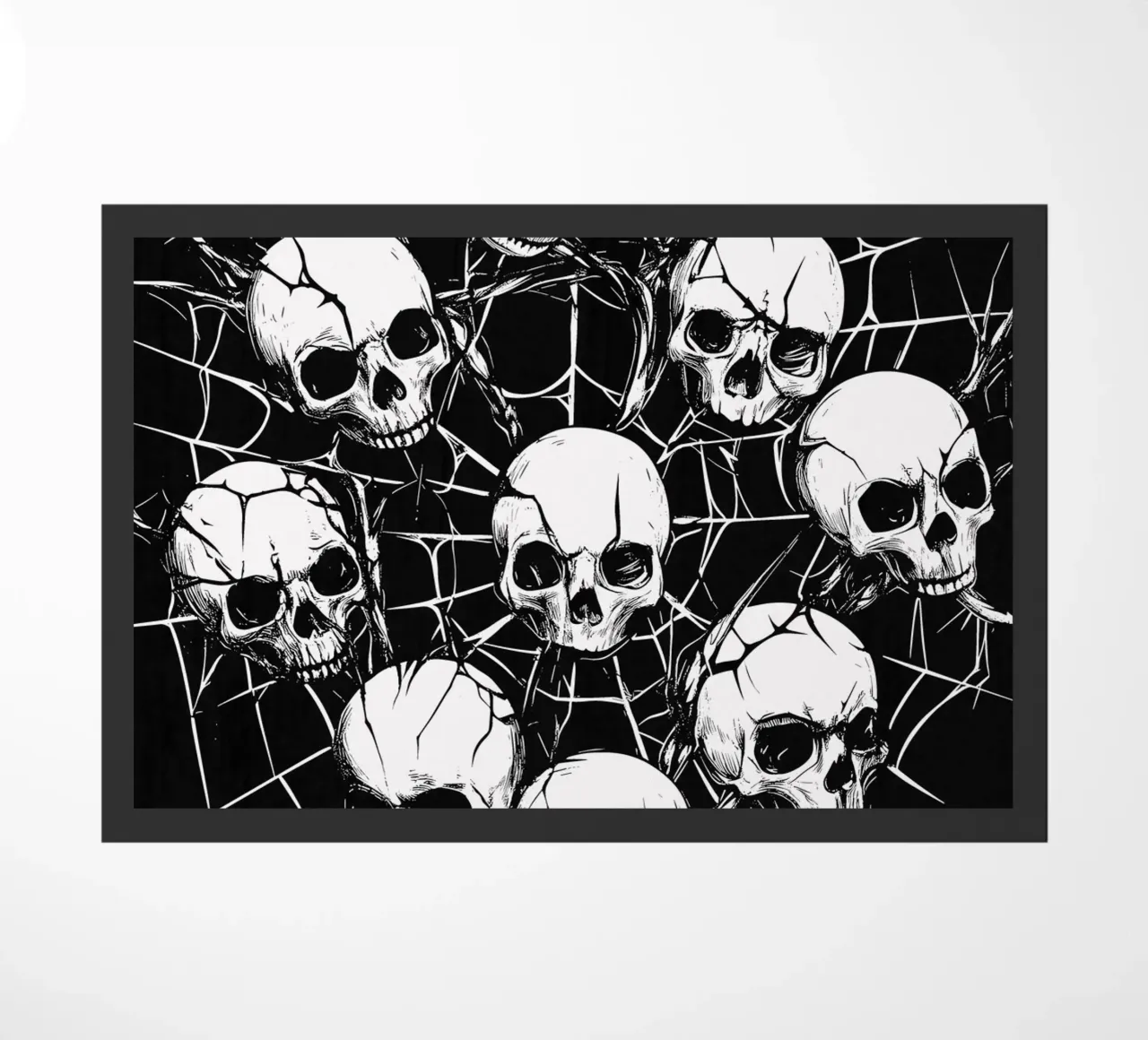 Cranio con ragnatela e spine zerbino da pixelbull - medieval art and more