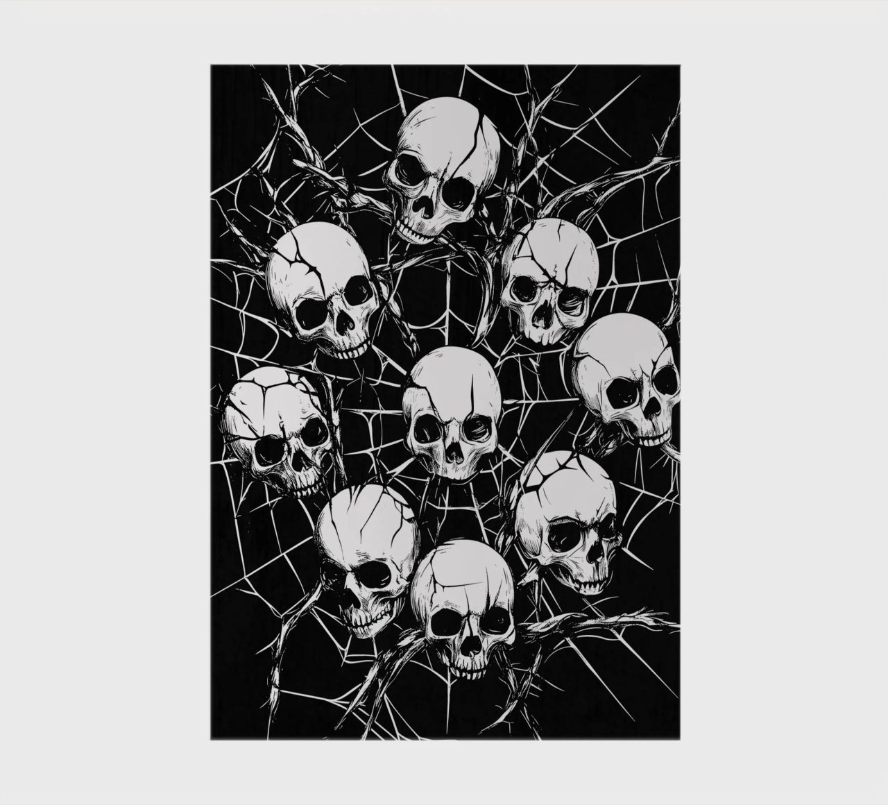 Skull in spider web and thorns notebook by pixelbull - medieval art and more