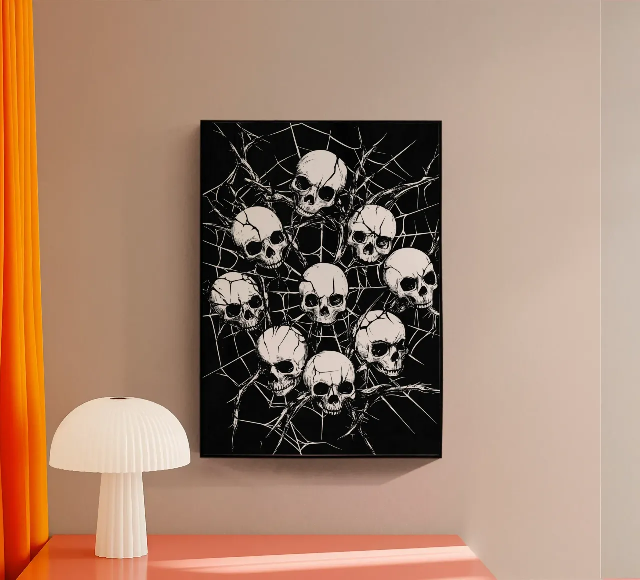 Cranio con ragnatela e spine plexiglass da pixelbull - medieval art and more