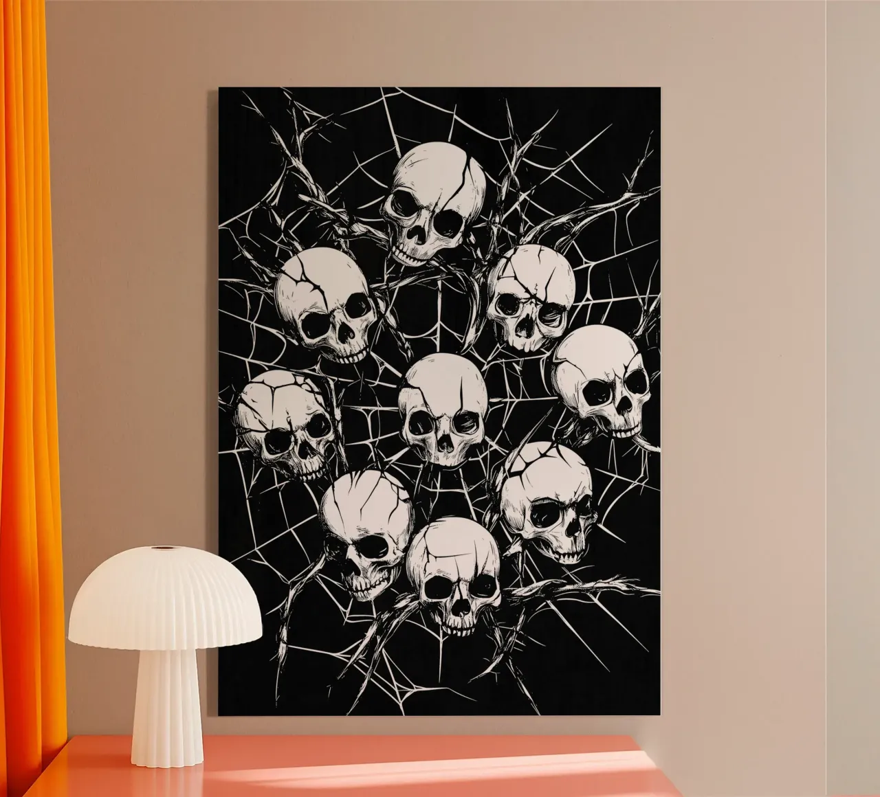 Cranio con ragnatela e spine plexiglass da pixelbull - medieval art and more