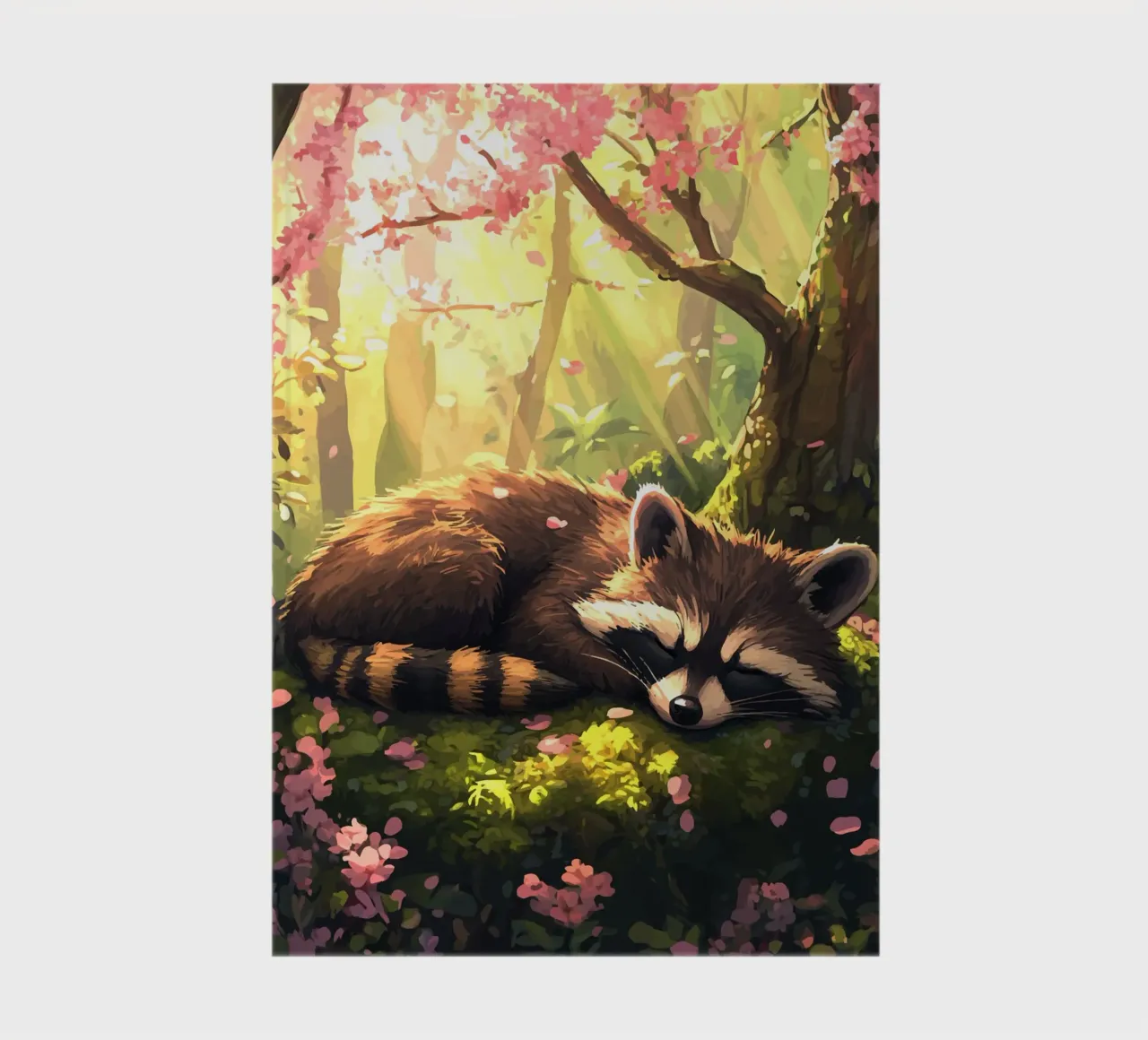 Il procione dorme sotto i fiori di ciliegio diario da pixelbull - medieval art and more