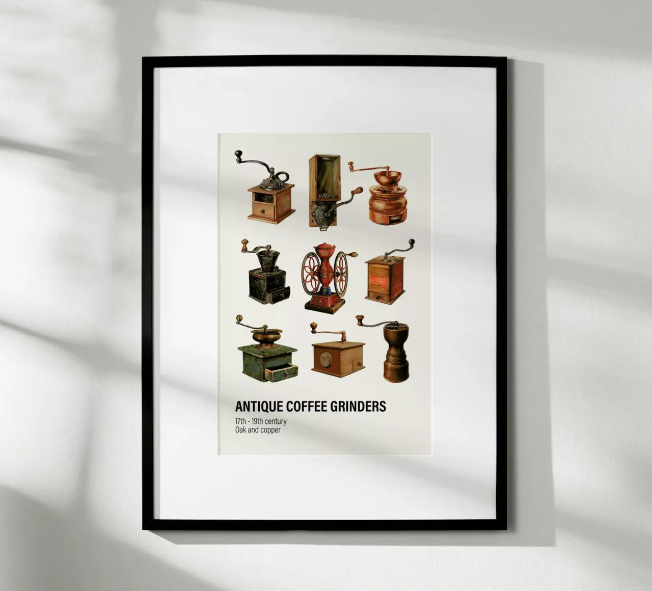 Antique Coffee Grinders poster da Vintage by JUNIQE