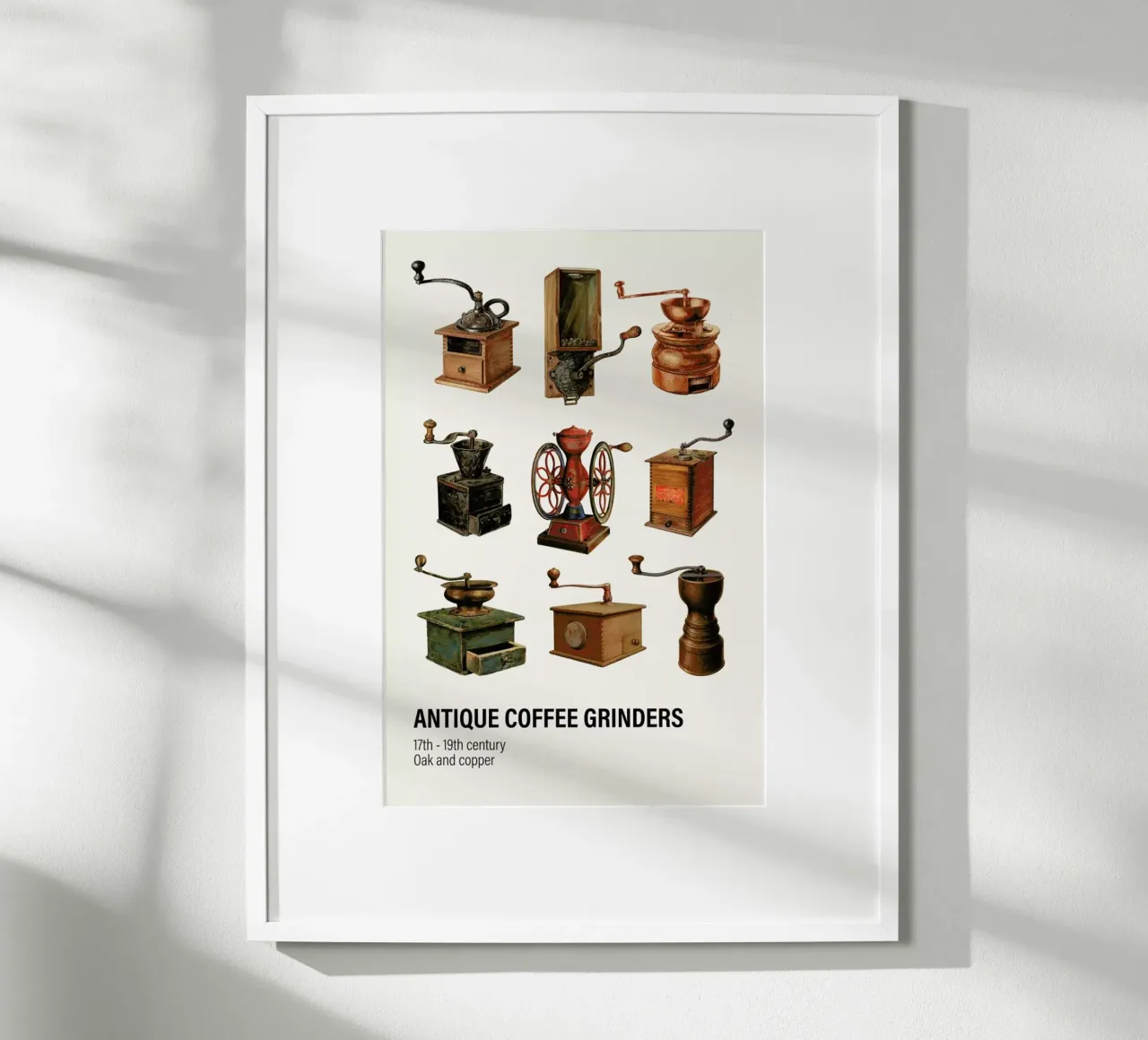 Antique Coffee Grinders poster da Vintage by JUNIQE