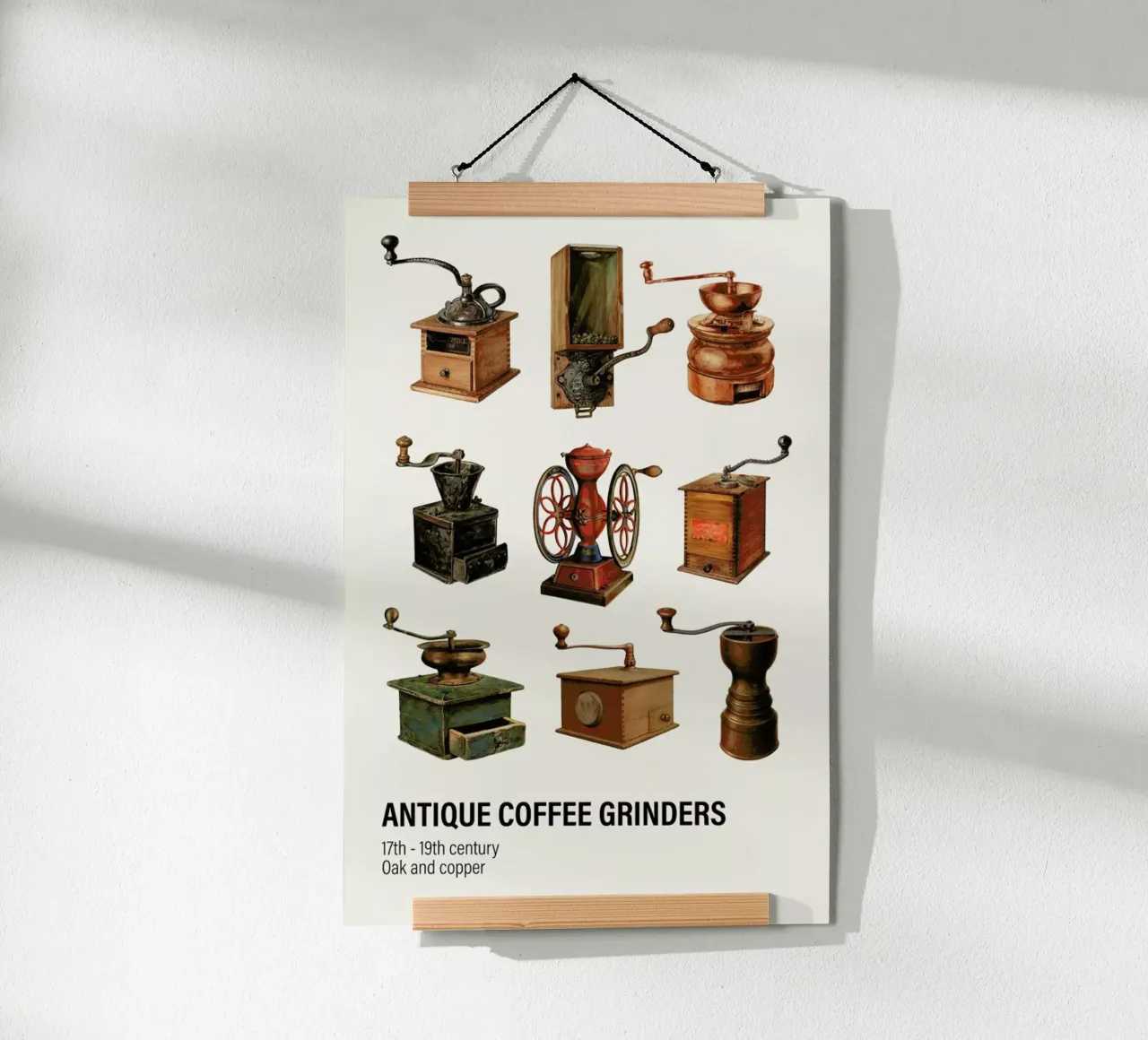Antique Coffee Grinders poster da Vintage by JUNIQE