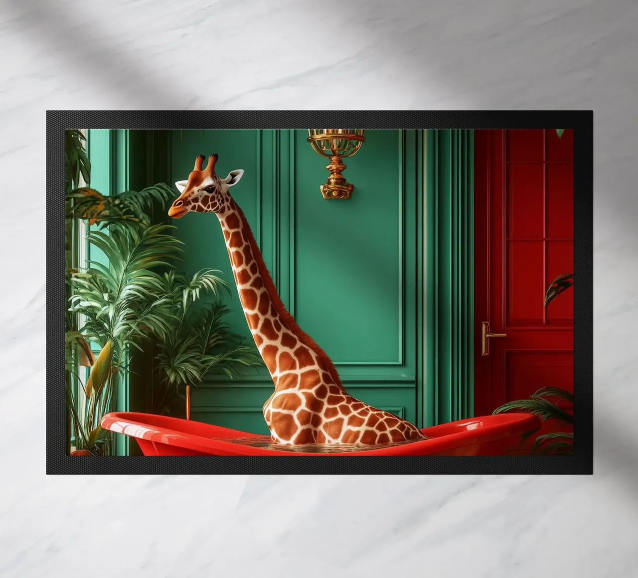 Giraffe doormat by Justyna Jaszke JBJart