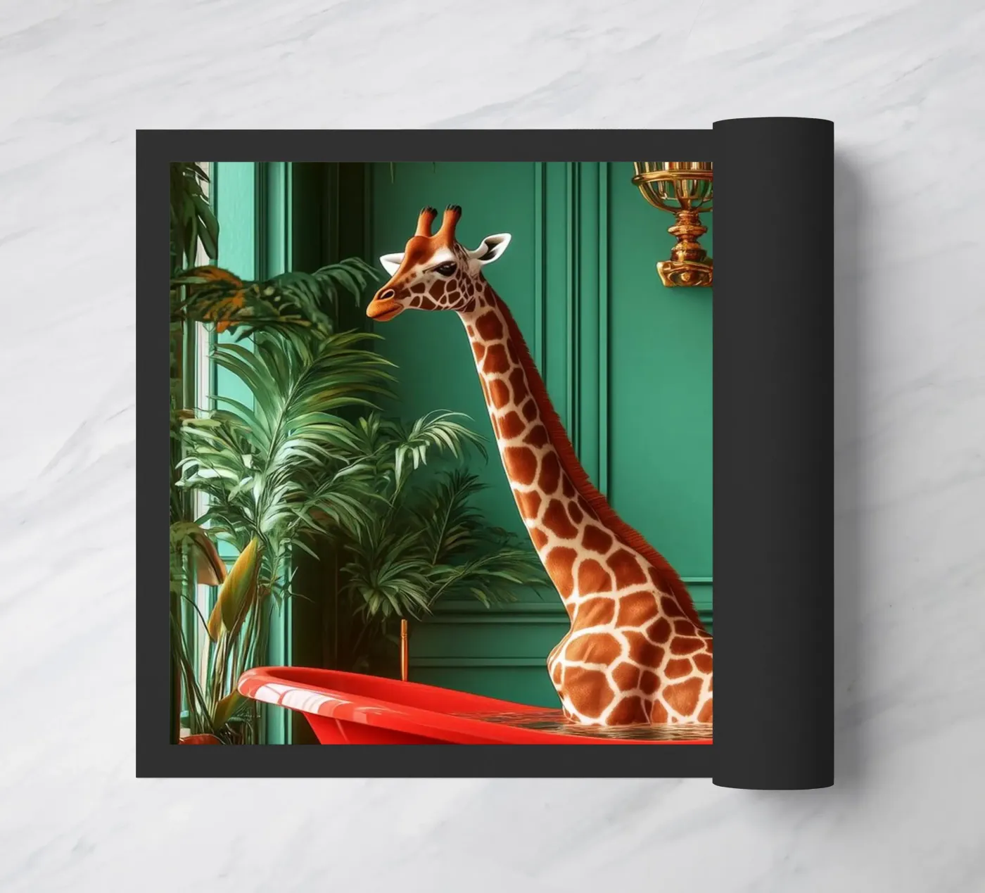 Giraffe Fußmatte von Justyna Jaszke JBJart