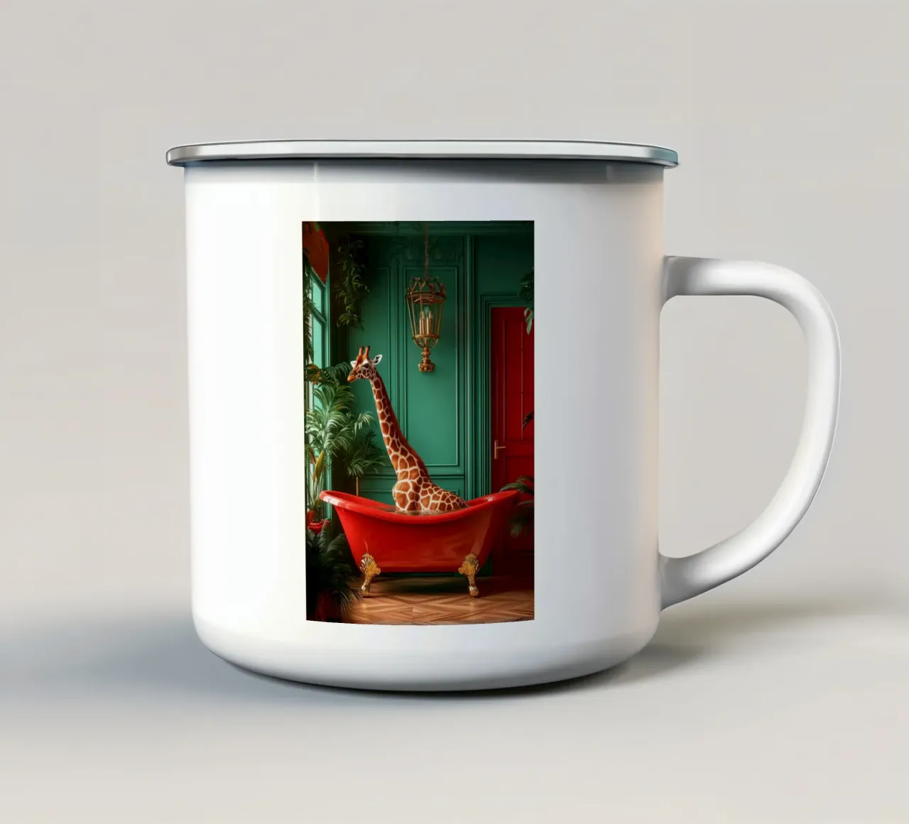 Giraffa tazza in smalto da Justyna Jaszke JBJart