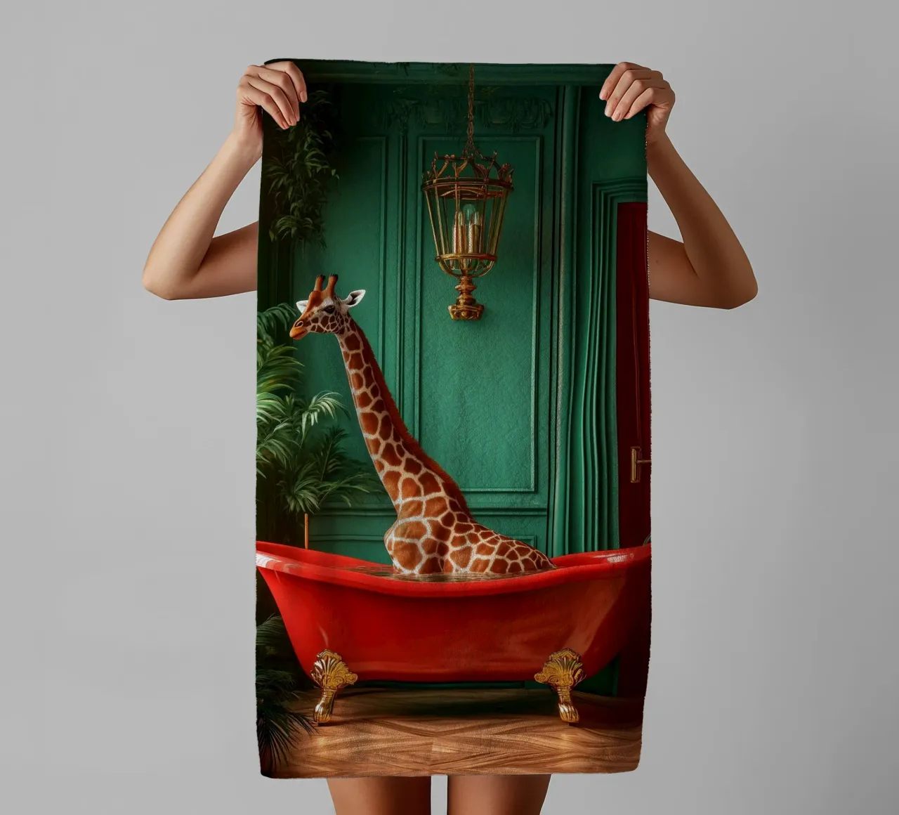 Giraffa asciugamano da bagno da Justyna Jaszke JBJart