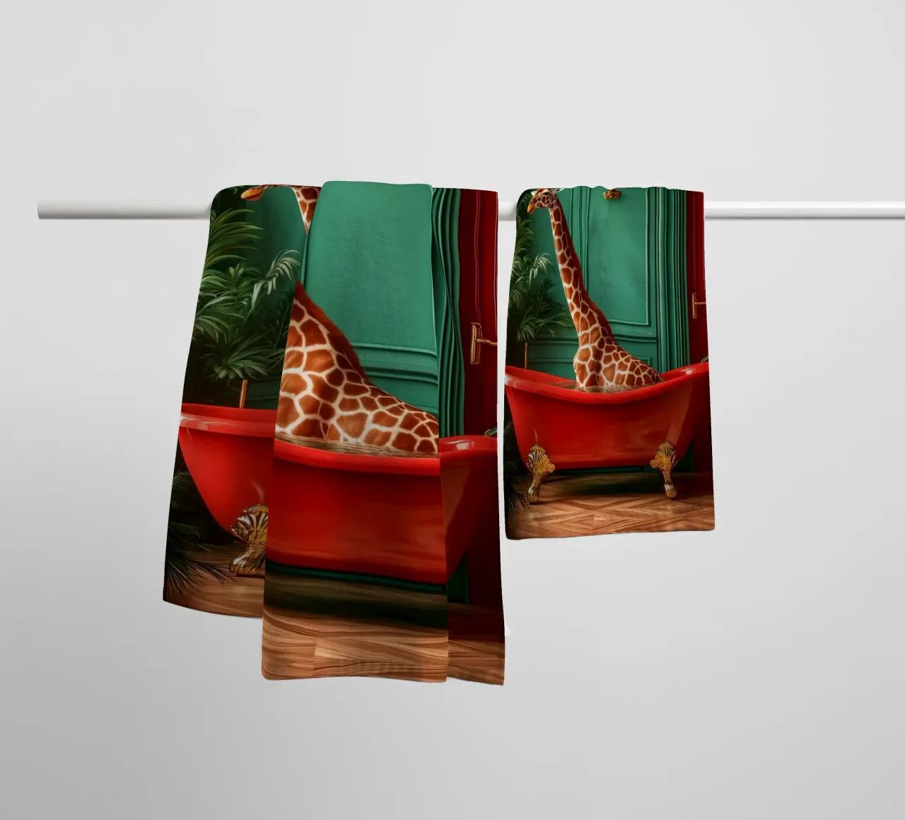 Giraffa asciugamano da bagno da Justyna Jaszke JBJart