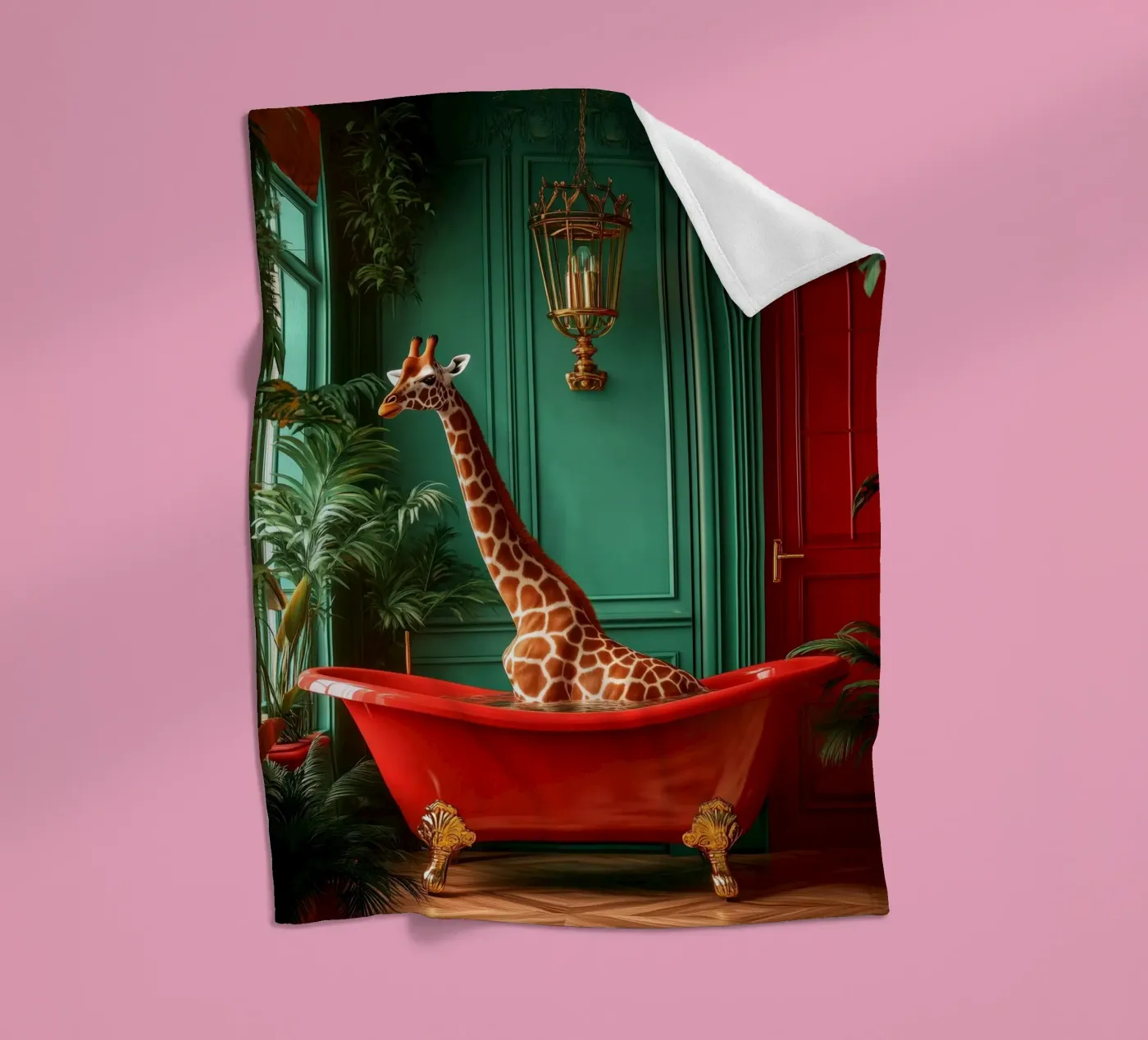 Giraffe Fleecedecke von Justyna Jaszke JBJart