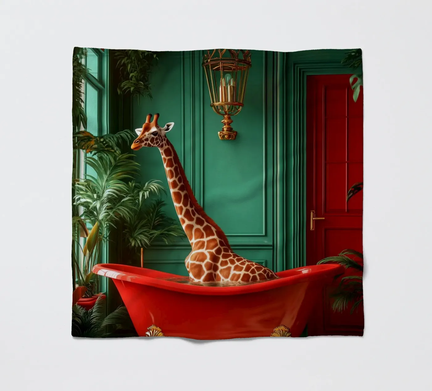 Giraffe Fleecedecke von Justyna Jaszke JBJart