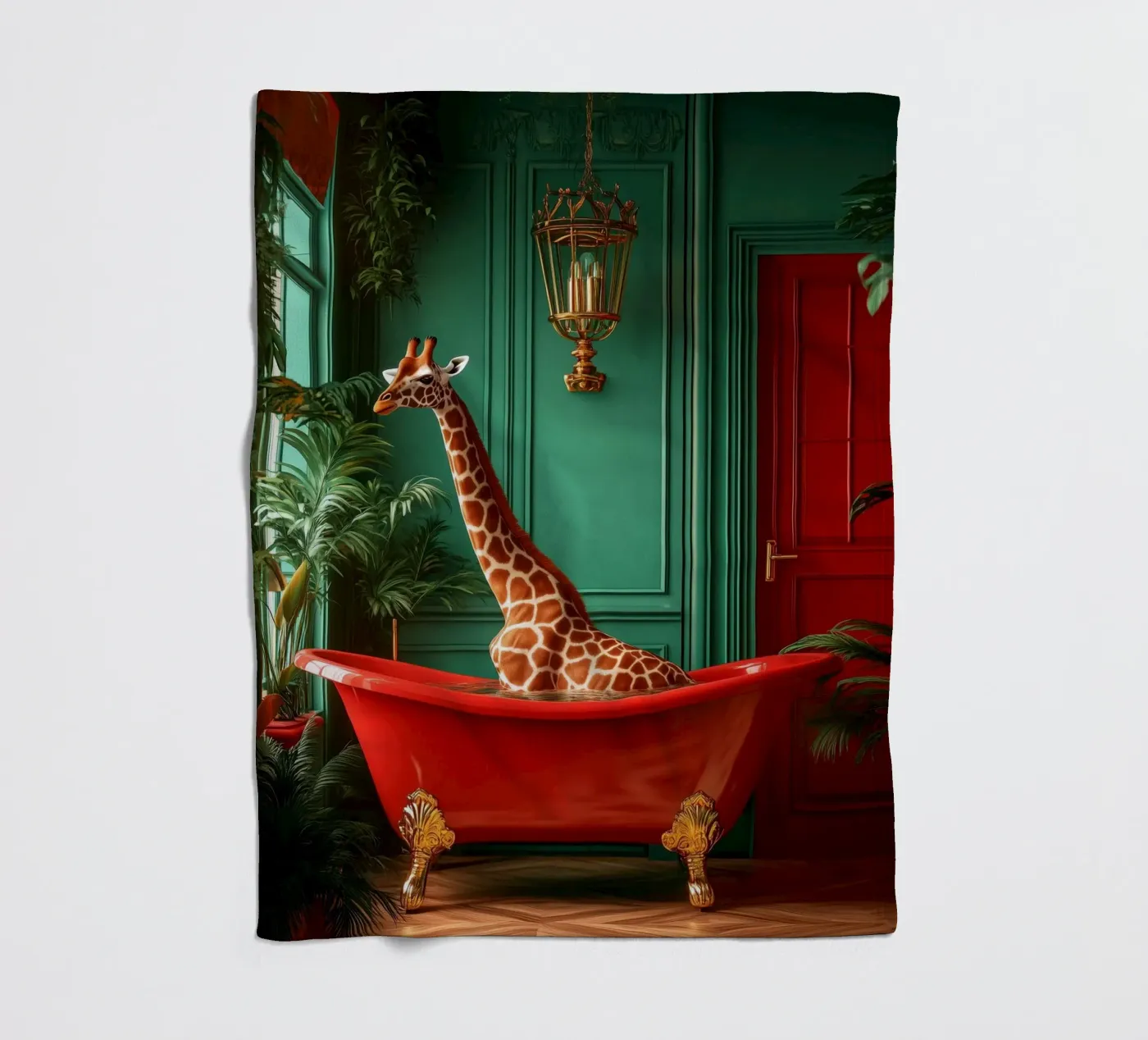 Giraffe Fleecedecke von Justyna Jaszke JBJart