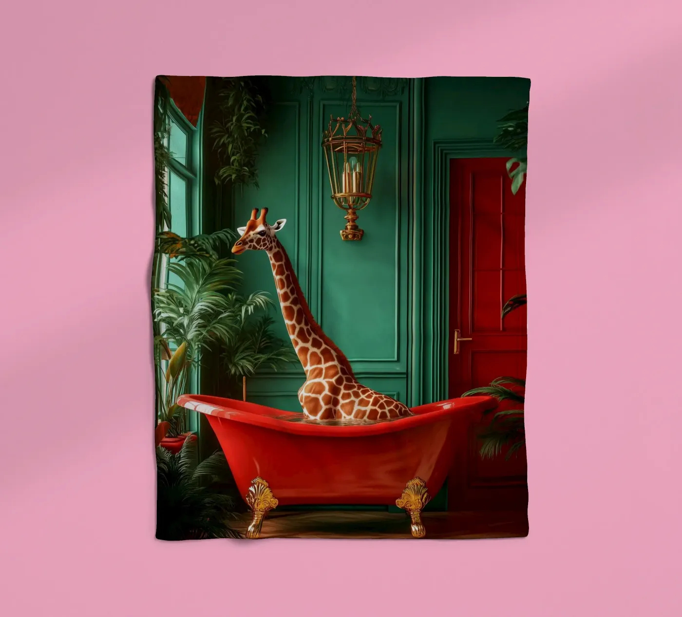 Giraffe Fleecedecke von Justyna Jaszke JBJart