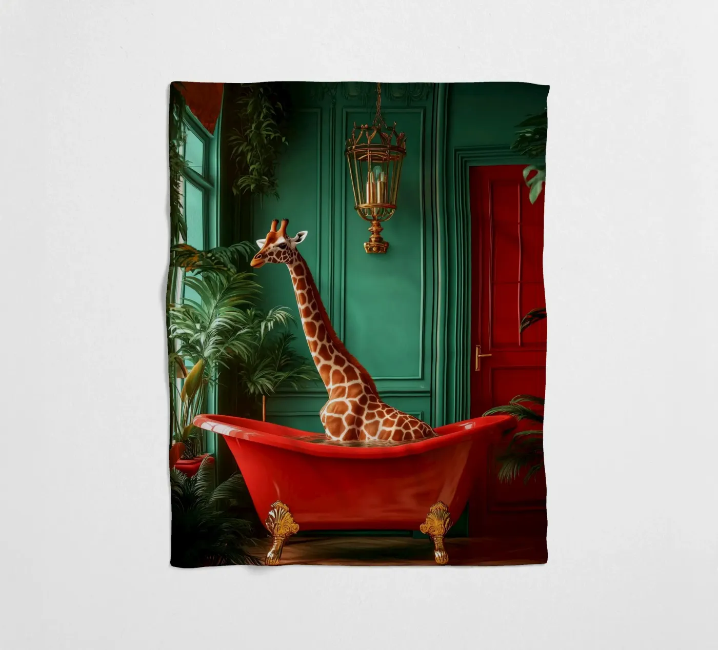 Giraffe Fleecedecke von Justyna Jaszke JBJart