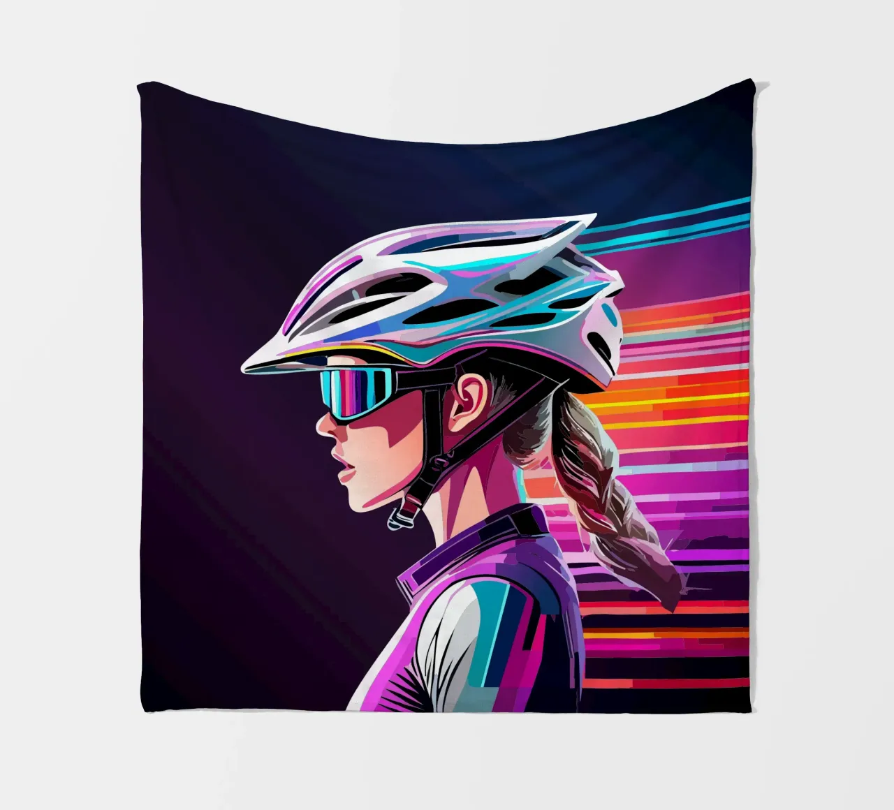 Starkes Rennrad Design – Stilvolle Radfahrerin in Action coperta in pile da Radkunstwerk